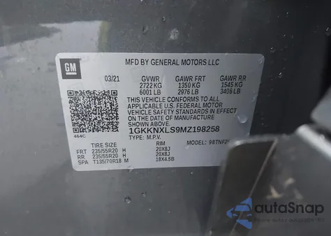 2021 GMC Acadia Awd Denali from USA, damaged, VIN 1GKKNXLS9MZ198258